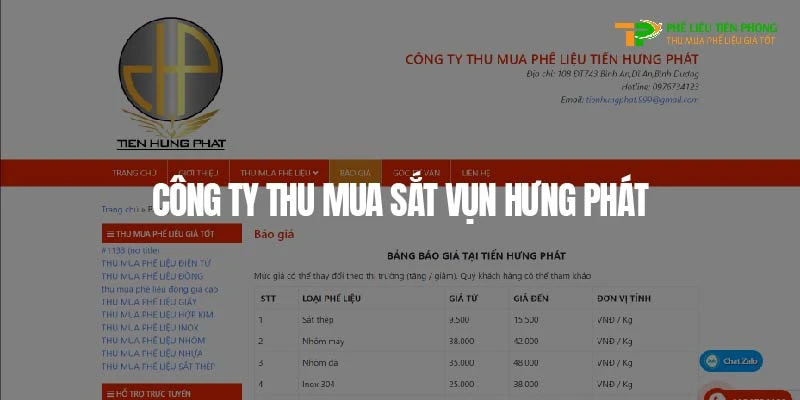 Công ty thu mua phế liệu Hưng Phát